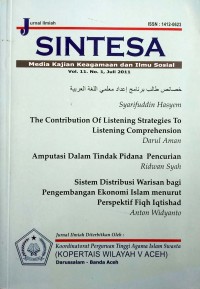 Image of Jurnal Ilmiah: Sintesa Media kajian Keagamaan dan Ilmu Sosial